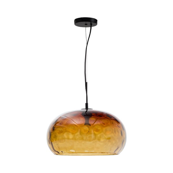 Jantarové skleněné závěsné svítidlo se skleněným stínidlem ø 40 cm Balma – Kave Home