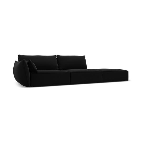 Černá sametová pohovka levý roh 264 cm Vanda – Mazzini Sofas-image-2