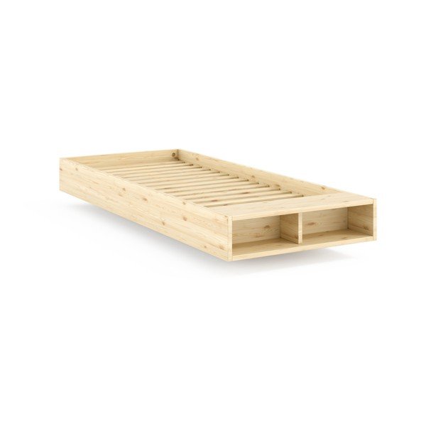 Jednolůžková postel z borovicového dřeva bez čela s roštem 90x200 cm v přírodní barvě Merge – Karup