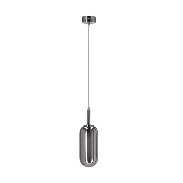 Antracitové LED závěsné svítidlo se skleněným stínidlem ø 13 cm Fiuggi – Candellux Lighting