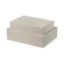 Béžové úložné boxy v sadě 2 ks s víkem z umělé kůže 40x30x11 cm Sahla – Blomus