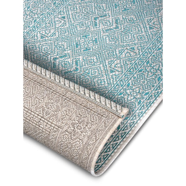 Tyrkysovo-béžový venkovní běhoun NORTHRUGS Cuadrado, 70 x 300 cm-image-4