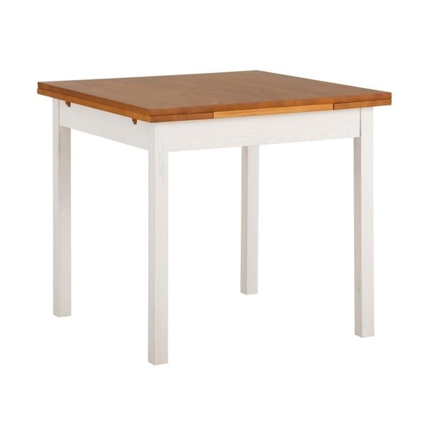 Bílý rozkládací jídelní stůl z borovicového dřeva Støraa  Marlon, 80 x 80 cm