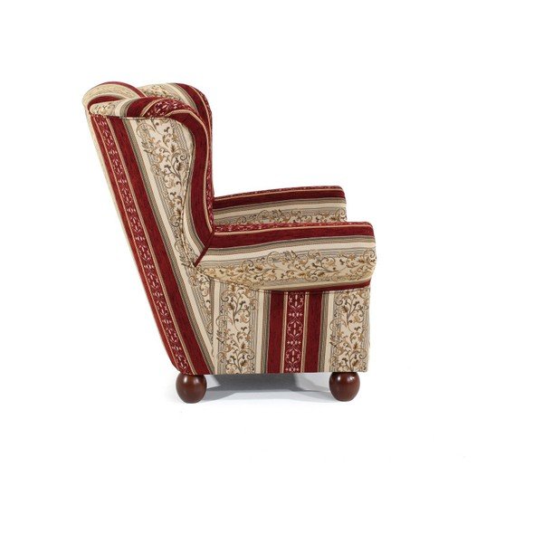 Červené vzorované křeslo ušák Max Winzer Monarch Chenille-image-4
