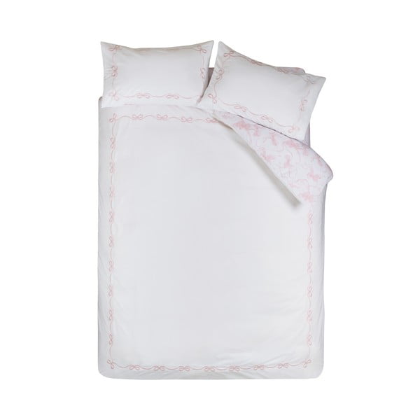 Bílé povlečení na dvoulůžko 200x200 cm Bow Embroidery – Catherine Lansfield