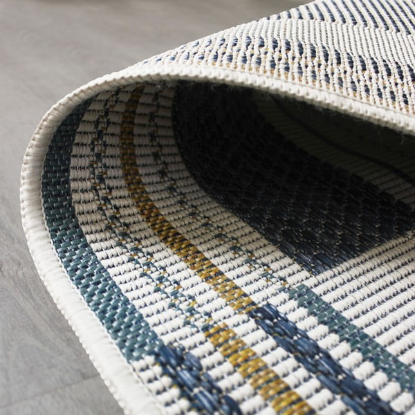 Žluto-modrý vnitřní a venkovní koberec 80x230 cm Rosco Geo – Flair Rugs-image-2