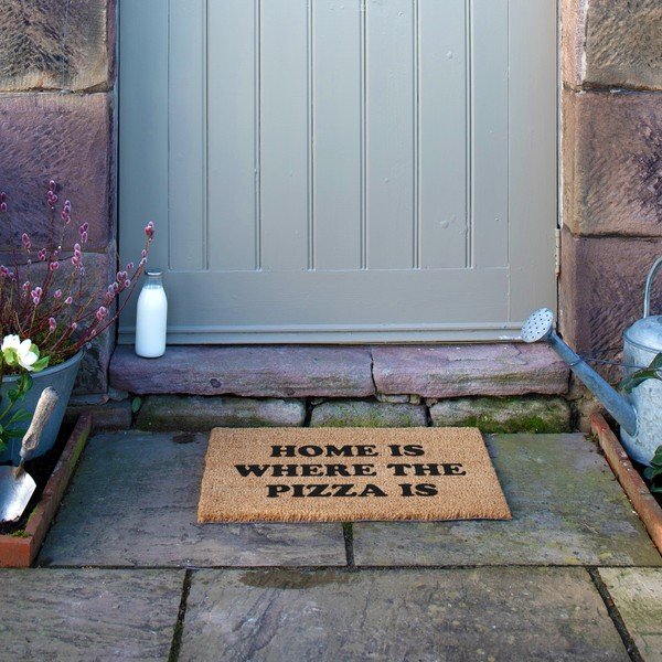 Rohožka z kokosového vlákna 40x60 cm Home Is Where the Pizza Is – Artsy Doormats-image-4
