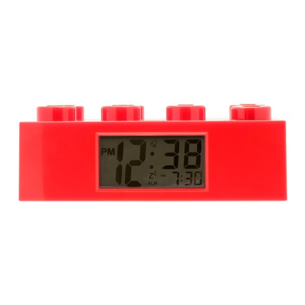 Červené hodiny s budíkem LEGO® Brick