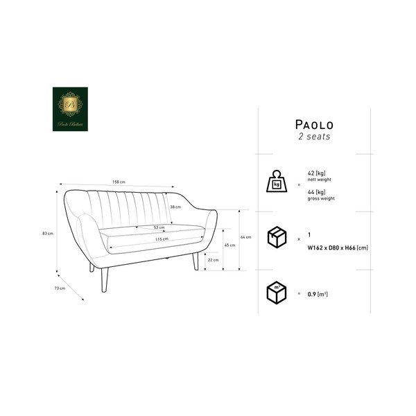 Vínově červená dvoumístná pohovka Mazzini Sofas Benito-image-3