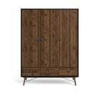 Černá/hnědá šatní skříň v dekoru ořechu 150x200 cm Ry - Tvilum