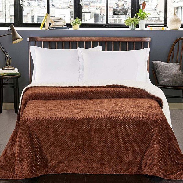Hnědý oboustranný přehoz na postel DecoKing Lamby, 210 x 170 cm-image-2