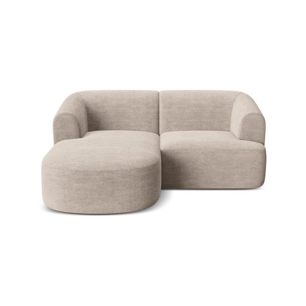 Světle hnědá manšestrová rohová pohovka (levý roh/s lenoškou) Campi – Cosmopolitan Design-image-2