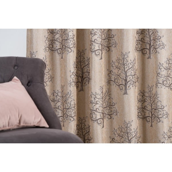 Hnědo-béžový závěs 140x260 cm Erinn – Mendola Fabrics-image-2