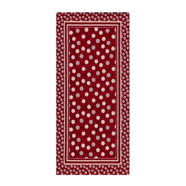 Červený vysoce odolný kuchyňský koberec Webtappeti Sphere Rosso, 55 x 115 cm