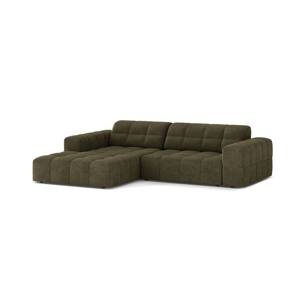 Khaki žinylková rohová pohovka (levý roh/s lenoškou) Chicago – Cosmopolitan Design-image-1