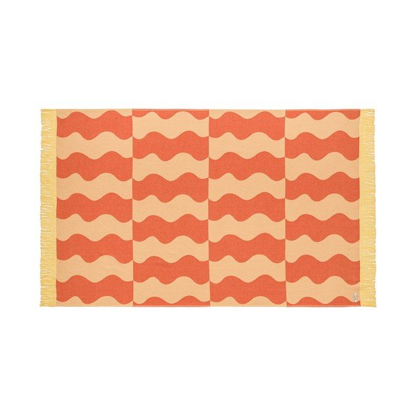 Žlutá/oranžová bavlněná plážová osuška 100x160 cm Nuno – noo.ma