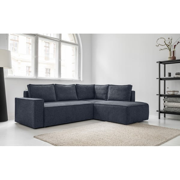 Tmavě modrá rozkládací rohová pohovka (pravý roh) Brave Dave – Miuform-image-2