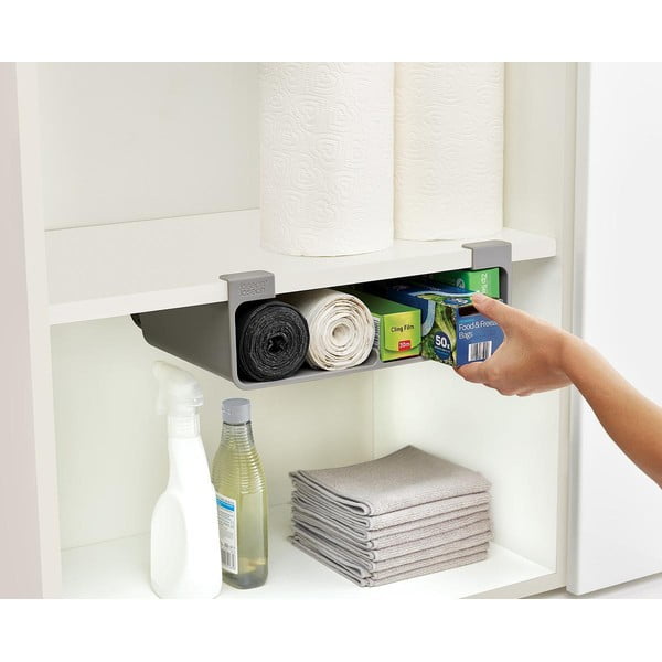 Šedý závěsný plastový držák na fólie a papírové utěrky CupboardStore – Joseph Joseph-image-1