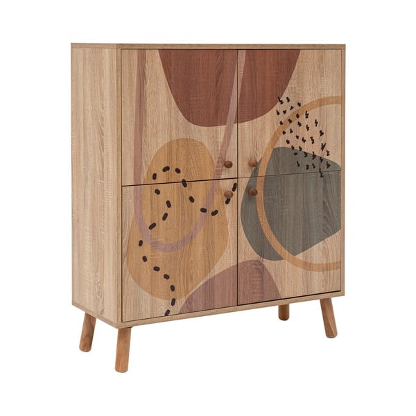 Skříňka v dekoru dubu v přírodní barvě 95x111 cm Multilux – Kalune Design-image-2