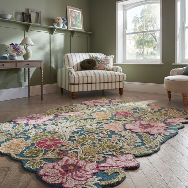 Ručně tkaný vlněný koberec 160x230 cm Daphne Shaped Floral – Flair Rugs-image-1