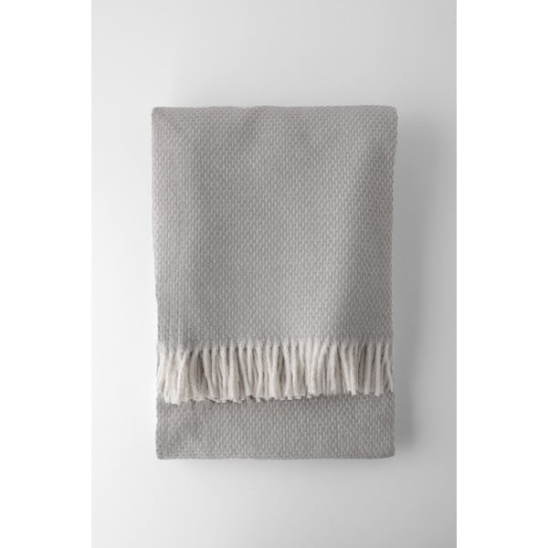 Světle šedý pléd s podílem bavlny Euromant Zen, 140 x 180 cm