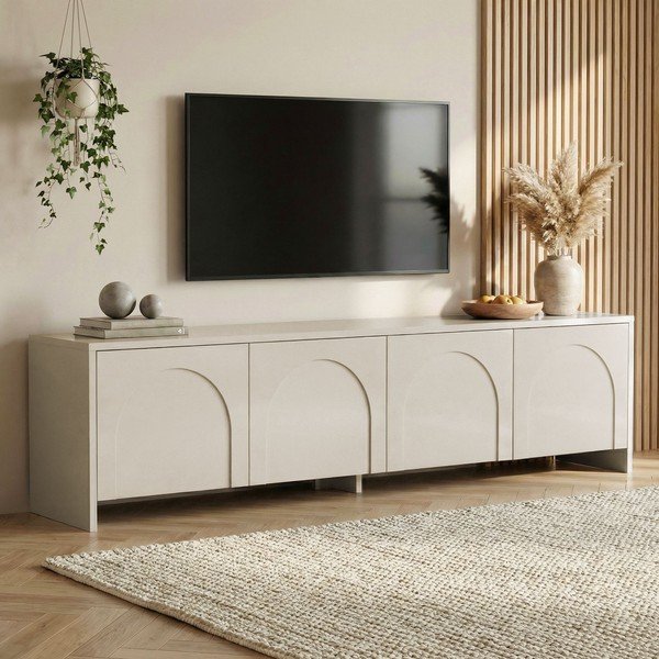 Krémový TV stolek 180x45x32 cm Aurelia – Kalune Design-image-1