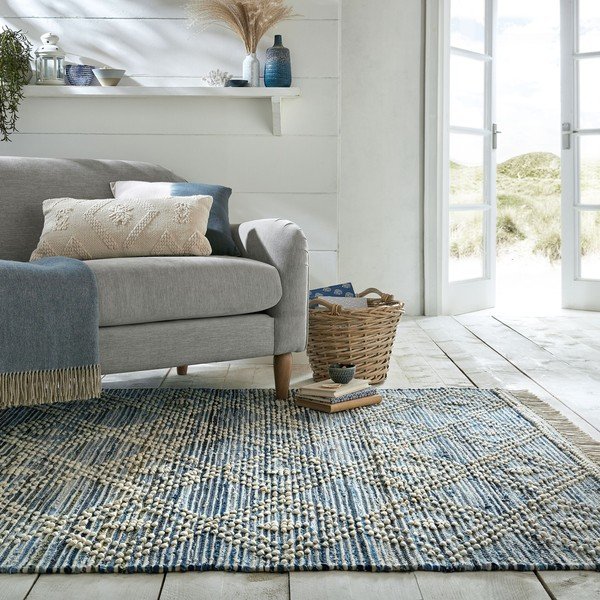 Modrý bavlněný koberec Flair Rugs Lissie, 120 x 170 cm-image-4