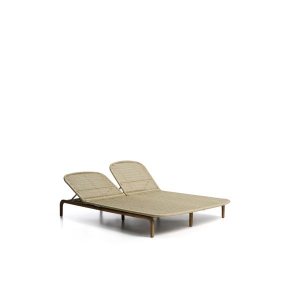 Béžové dvoumístné dřevěné polohovací zahradní lehátko Alipa – Kave Home-image-3