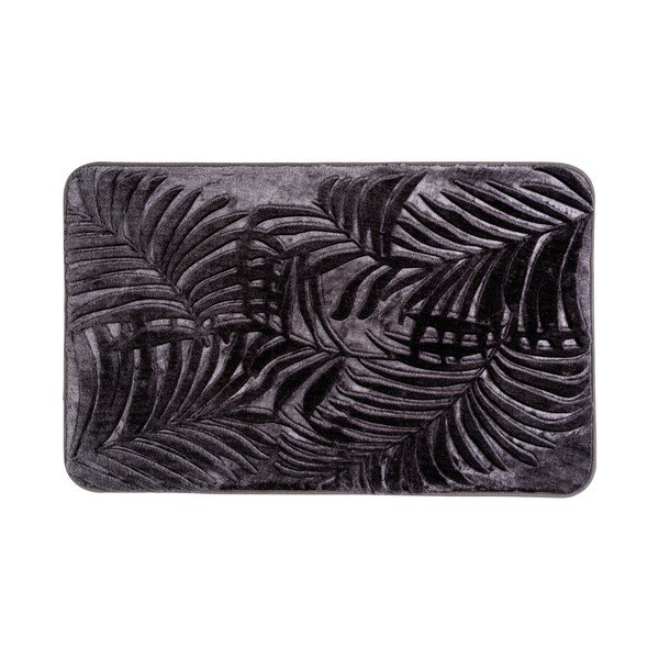 Tmavě šedá koupelnová předložka z paměťové pěny 50x80 cm Leaves – Wenko-image-1