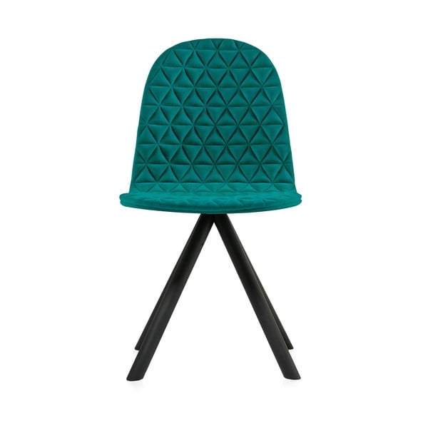 Tyrkysová židle s černými nohami Iker Mannequin Triangle
