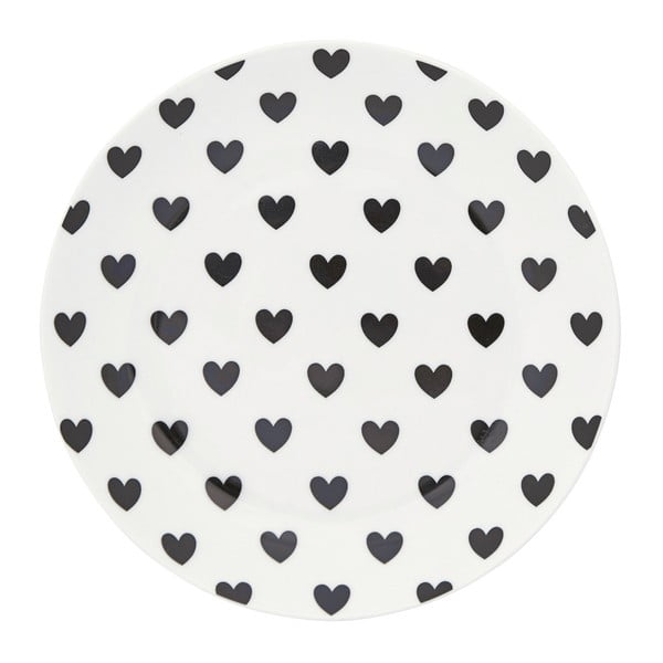 Keramický talíř Miss Étoile Black Hearts, ⌀ 17 cm