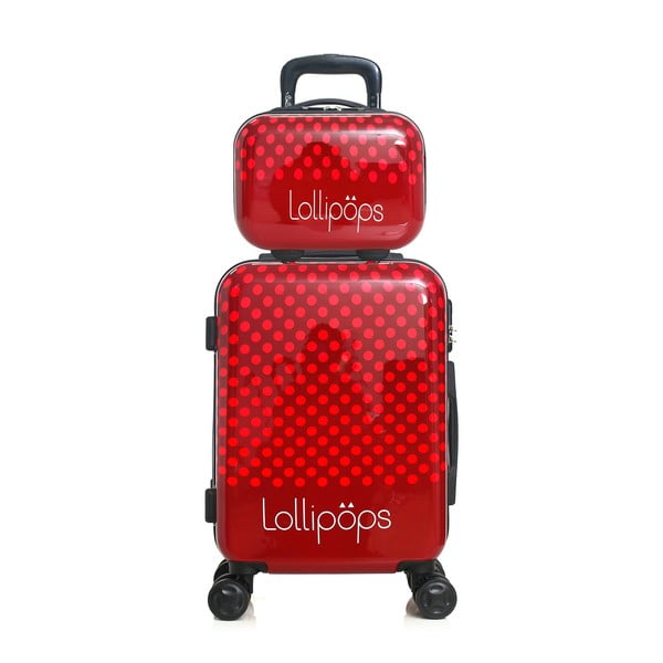 Set červeného zavazadla na 4 kolečkách a kufříku Lollipops Penny-image-1