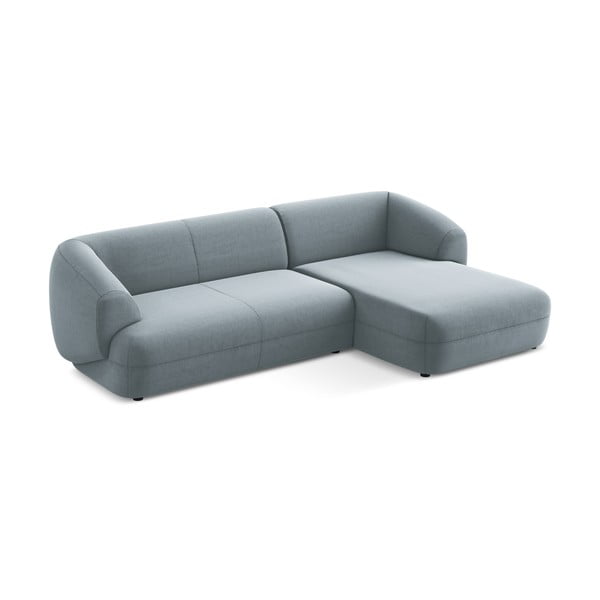 Světle modrá sametová rohová pohovka (pravý roh) Moana – Makamii-image-3