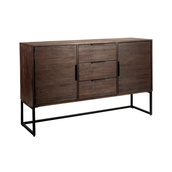 Hnědá nízká komoda z teakového dřeva 135x82 cm Webster – White Label-image-2