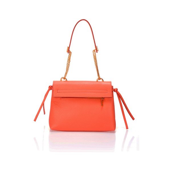 Světle oranžová kožená kabelka Federica Bassi Anna-image-2