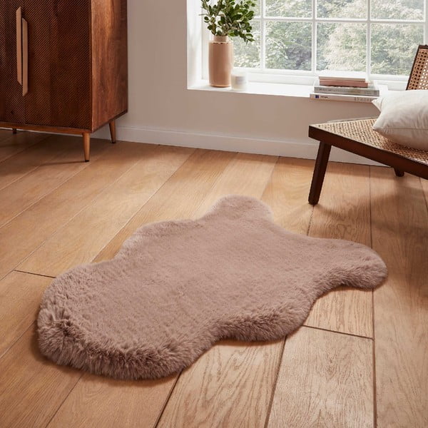 Světle hnědá syntetická kožešina 60x90 cm Super Teddy – Think Rugs-image-1