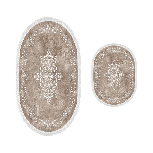 Taupe koupelnové předložky v sadě 2 ks 60x100 cm – Foutastic