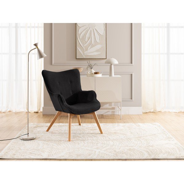 Černé manšestrové křeslo Niko – Ropez-image-4