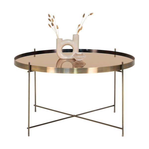 Kulatý konferenční stolek ve zlaté barvě ø 70 cm Venezia - House Nordic-image-1