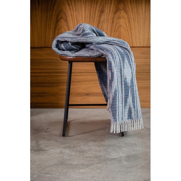 Modrý pléd s podílem bavlny Euromant Zanzibar, 140 x 180 cm-image-1