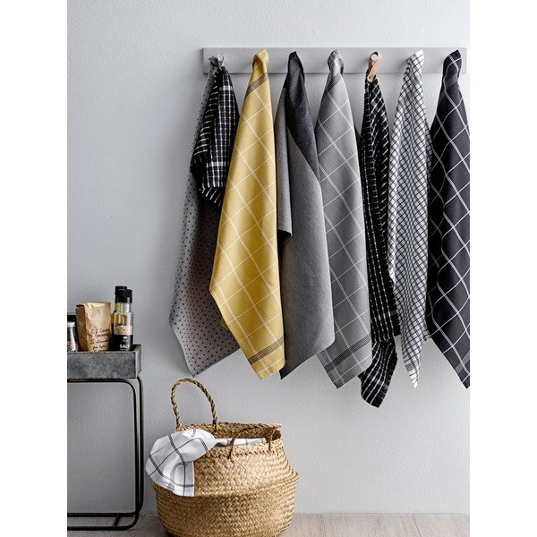 Žlutá kuchyňská utěrka z bavlny Södahl Geometric, 50 x 70 cm-image-1