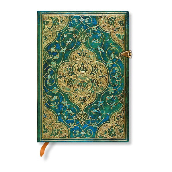 Linkovaný zápisník s tvrdou vazbou Paperblanks Turquoise Chronicles, 13 x 18 cm