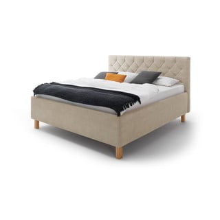 Béžová čalouněná dvoulůžková postel s úložným prostorem s roštem 180x200 cm San Remo – Meise Möbel