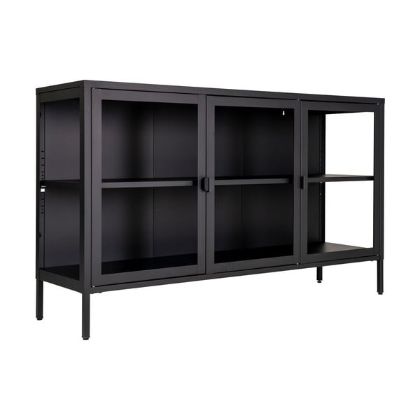 Černá kovová vitrína 140x85 cm Brisbane – House Nordic-image-1
