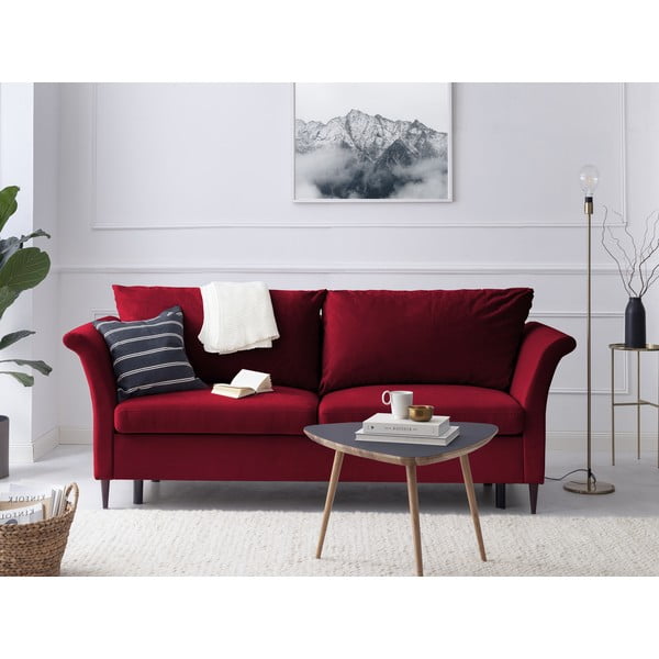 Červená rozkládací pohovka s úložným prostorem Mazzini Sofas Pivoine-image-1