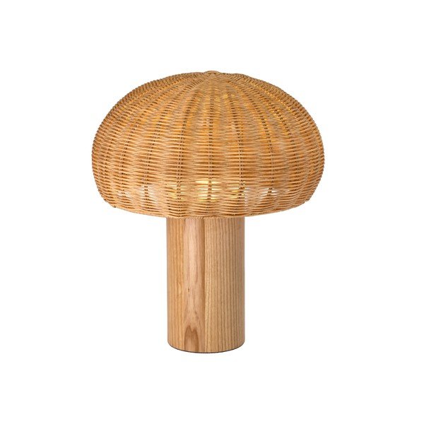 LED stolní lampa v přírodní barvě s ratanovým stínidlem (výška 32 cm) – Villa Collection-image-1