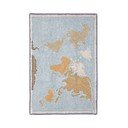 Modro-béžový pratelný ručně tkaný bavlněný dětský hrací koberec 70x100 cm Mini Worldmap – Lorena Canals