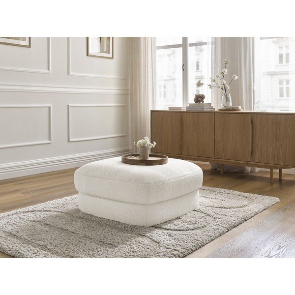 Bílá podnožka z textilie bouclé Leonore – Bobochic Paris-image-3