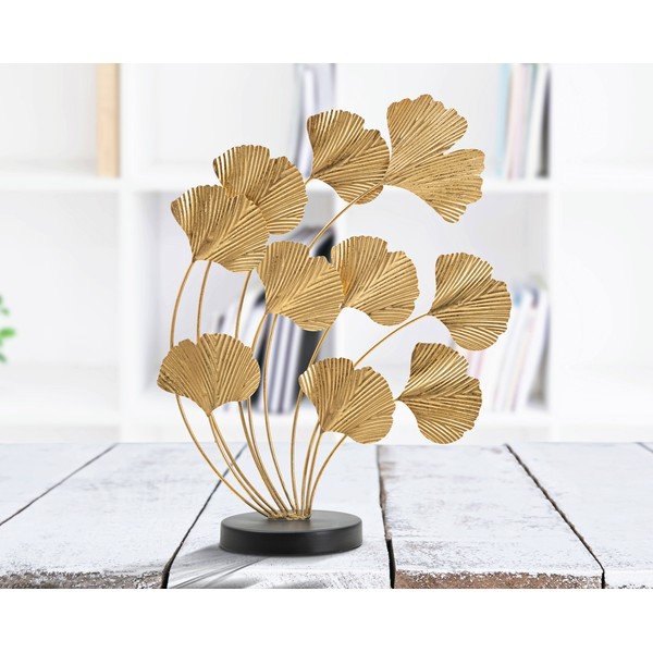 Kovová soška ve zlatém dekoru Mauro Ferretti Wind Leaf-image-1