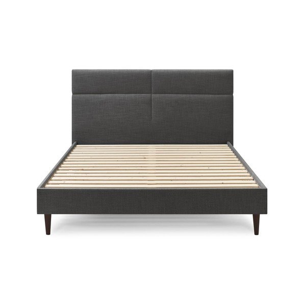 Černá čalouněná dvoulůžková postel s roštem 180x200 cm Elyna – Bobochic Paris-image-1